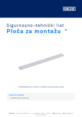 Ploča za montažu  * Sigurnosno-tehnički list HR