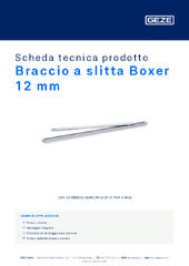 Braccio a slitta Boxer 12 mm Scheda tecnica prodotto IT