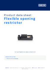 Flexible opening restrictor Product data sheet EN
