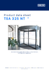 TSA 325 NT  * Product data sheet EN