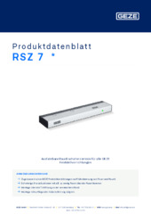 RSZ 7  * Produktdatenblatt DE