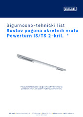 Sustav pogona okretnih vrata Powerturn IS/TS 2-kril.  * Sigurnosno-tehnički list HR