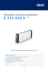 E 212 230 V  * Scheda tecnica prodotto IT
