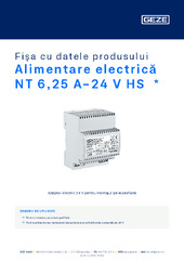 Alimentare electrică NT 6,25 A-24 V HS  * Fișa cu datele produsului RO