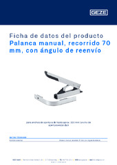 Palanca manual, recorrido 70 mm, con ángulo de reenvío Ficha de datos del producto ES