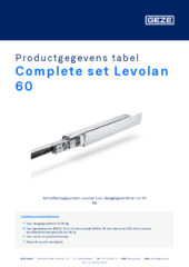 Complete set Levolan 60 Productgegevens tabel NL