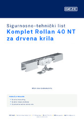 Komplet Rollan 40 NT za drvena krila Sigurnosno-tehnički list HR