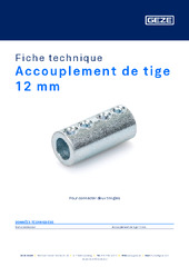 Accouplement de tige 12 mm Fiche technique FR
