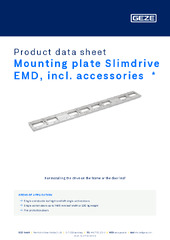 Mounting plate Slimdrive EMD, incl. accessories  * Product data sheet EN