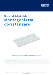 Montageplatta dörrstängare Produktdatablad SV