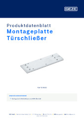 Montageplatte Türschließer Produktdatenblatt DE