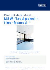 MSW fixed panel - fine-framed  * Product data sheet EN