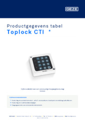 Toplock CTI  * Productgegevens tabel NL