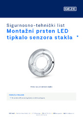 Montažni prsten LED tipkalo senzora stakla  * Sigurnosno-tehnički list HR