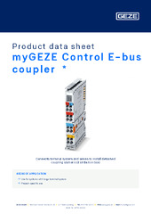 myGEZE Control E-bus coupler  * Product data sheet EN