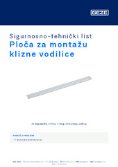 Ploča za montažu klizne vodilice Sigurnosno-tehnički list HR