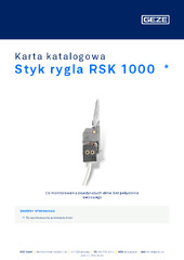 Styk rygla RSK 1000  * Karta katalogowa PL