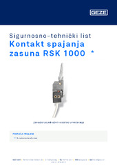 Kontakt spajanja zasuna RSK 1000  * Sigurnosno-tehnički list HR