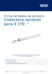 Cobertura variável para E 170  * Ficha de dados de produto PT