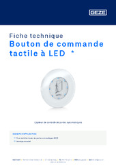 Bouton de commande tactile à LED  * Fiche technique FR
