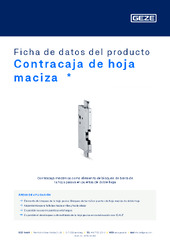 Contracaja de hoja maciza  * Ficha de datos del producto ES