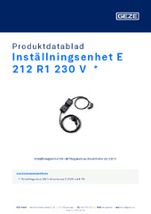 Inställningsenhet E 212 R1 230 V  * Produktdatablad SV