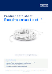 Reed-contact set  * Product data sheet EN