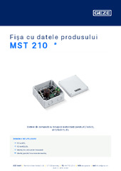 MST 210  * Fișa cu datele produsului RO