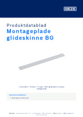Montageplade glideskinne BG Produktdatablad DA