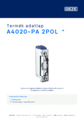 A4020-PA 2POL  * Termék adatlap HU