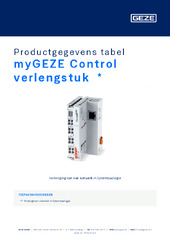 myGEZE Control verlengstuk  * Productgegevens tabel NL