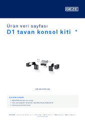 D1 tavan konsol kiti  * Ürün veri sayfası TR