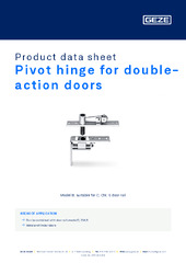 Pivot hinge for double-action doors Product data sheet EN
