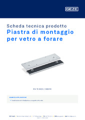 Piastra di montaggio per vetro a forare Scheda tecnica prodotto IT