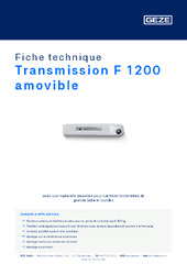 Transmission F 1200 amovible Fiche technique FR