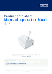Manual operator Maxi 2  * Product data sheet EN
