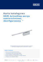 GEZE ActiveStop wersja nawierzchniowa, skonfigurowany  * Karta katalogowa PL