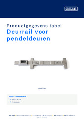Deurrail voor pendeldeuren Productgegevens tabel NL
