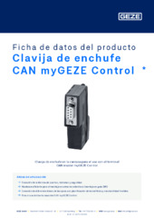 Clavija de enchufe CAN myGEZE Control  * Ficha de datos del producto ES