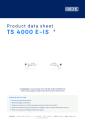 TS 4000 E-IS  * Product data sheet EN