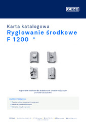 Ryglowanie środkowe F 1200  * Karta katalogowa PL