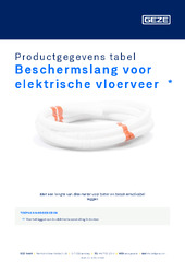 Beschermslang voor elektrische vloerveer  * Productgegevens tabel NL