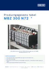 MBZ 300 N72  * Productgegevens tabel NL