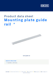 Mounting plate guide rail  * Product data sheet EN