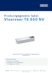 Vloerveer TS 550 NV Productgegevens tabel NL