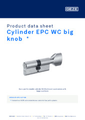 Cylinder EPC WC big knob  * Product data sheet EN