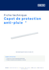 Capot de protection anti-pluie  * Fiche technique FR
