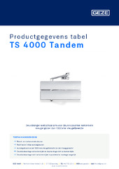 TS 4000 Tandem Productgegevens tabel NL