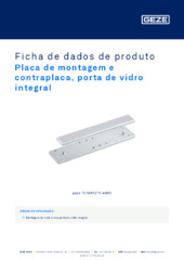 Placa de montagem e contraplaca, porta de vidro integral Ficha de dados de produto PT