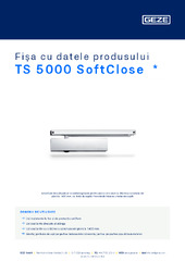 TS 5000 SoftClose  * Fișa cu datele produsului RO
